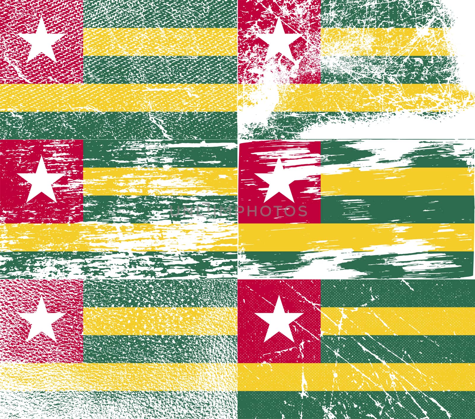 Flag of Togo with old texture.  illustration