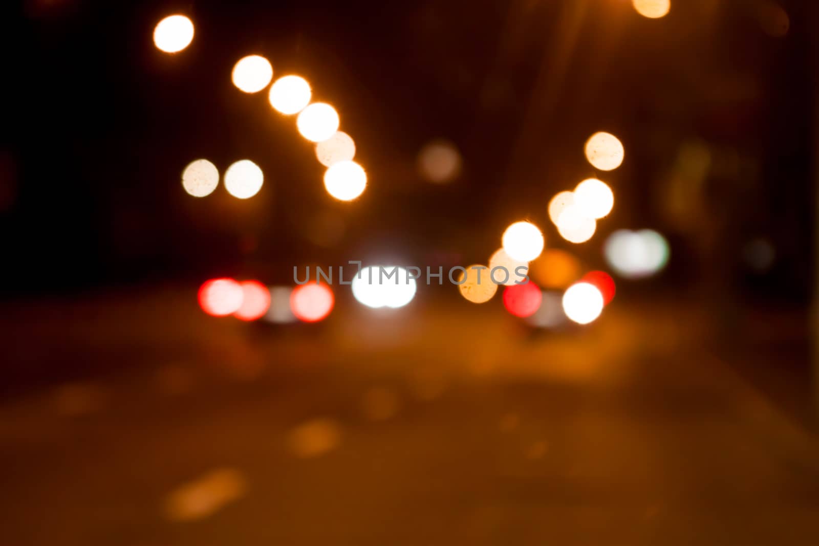 blurred night street  background with boke by Chechotkin