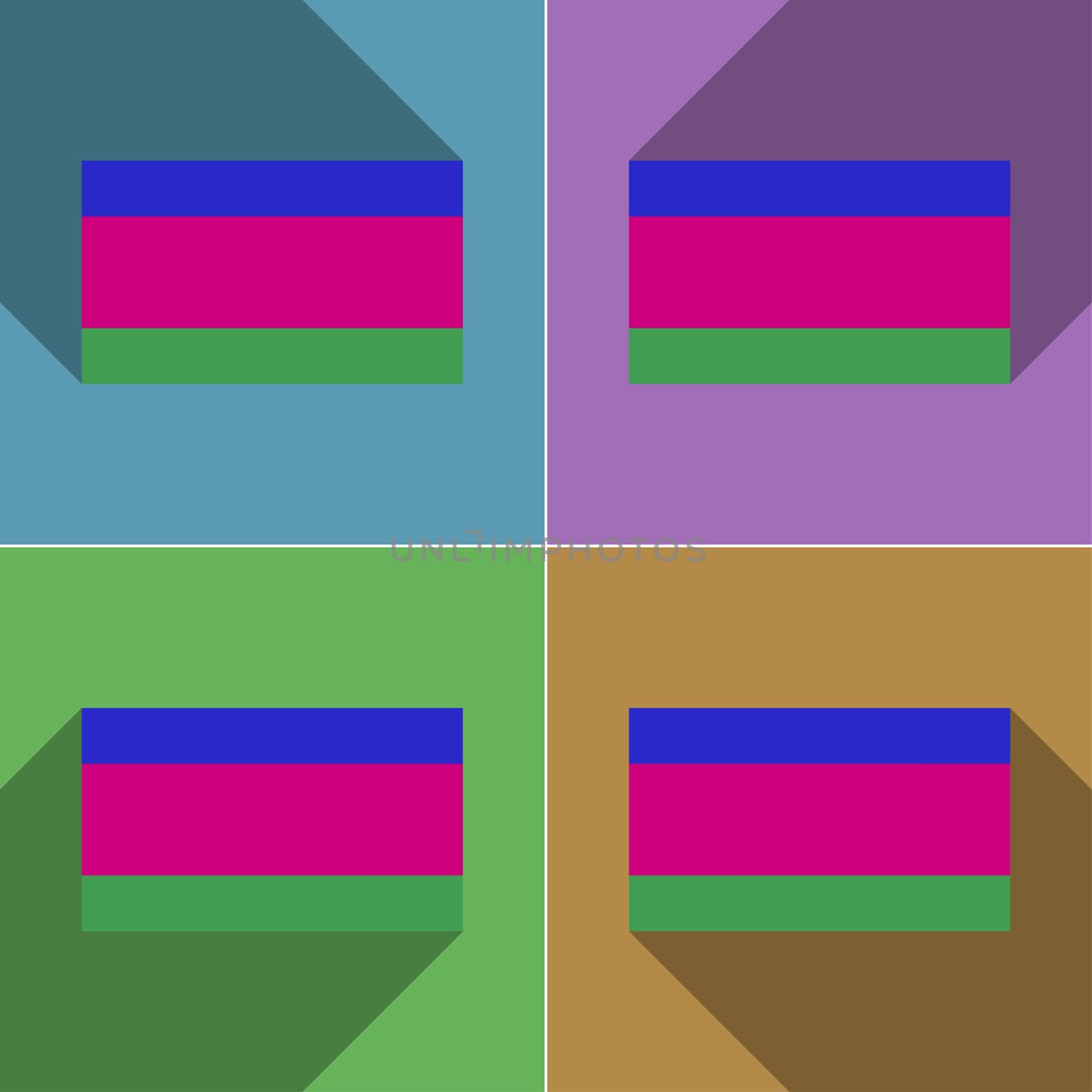 Flags Kuban Republic. Set of colors flat design and long shadows.  by serhii_lohvyniuk