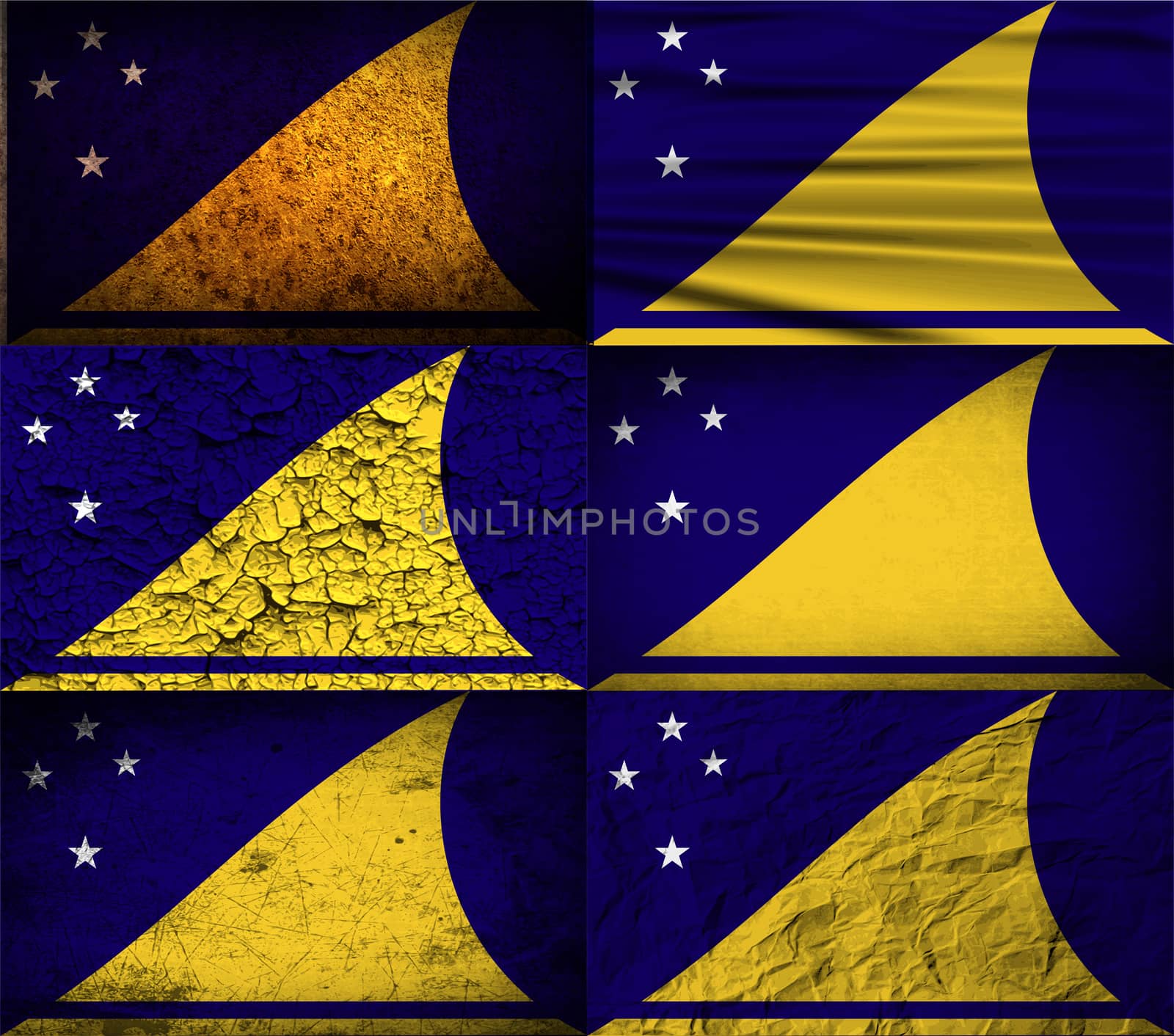 Flag of Tokelau with old texture.  illustration