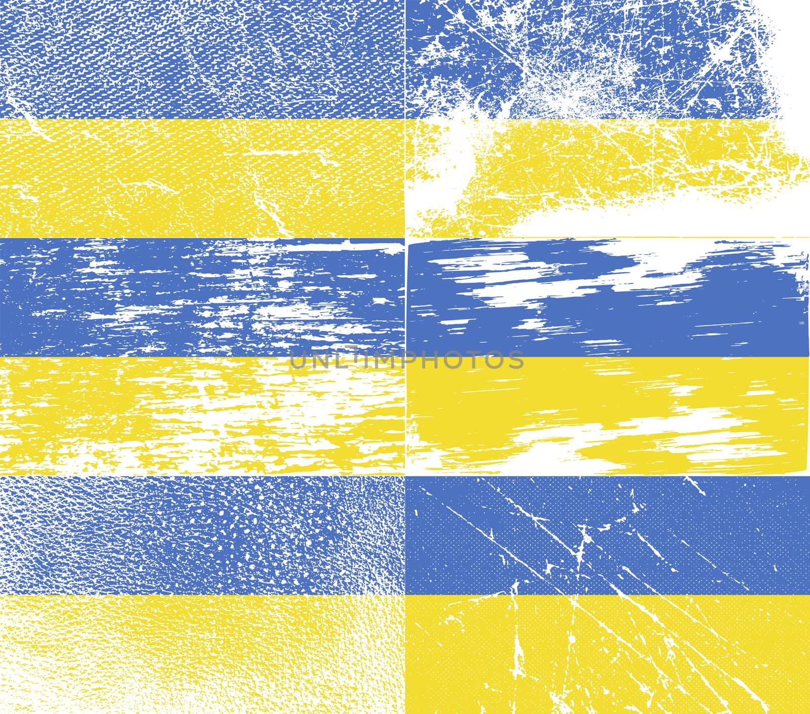 Flag of Ukraine with old texture.  illustration