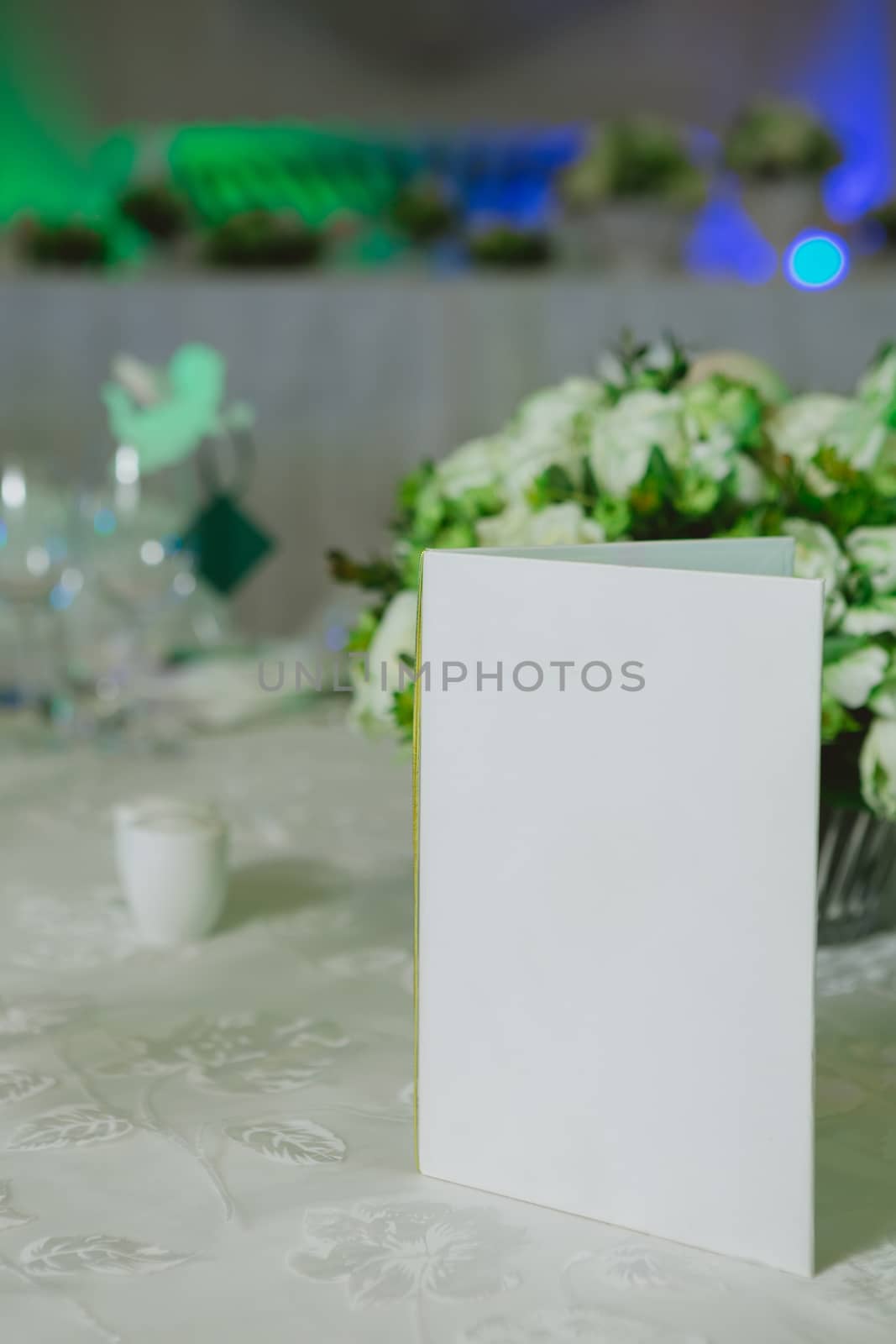 Elegant table set up for a wedding banquet