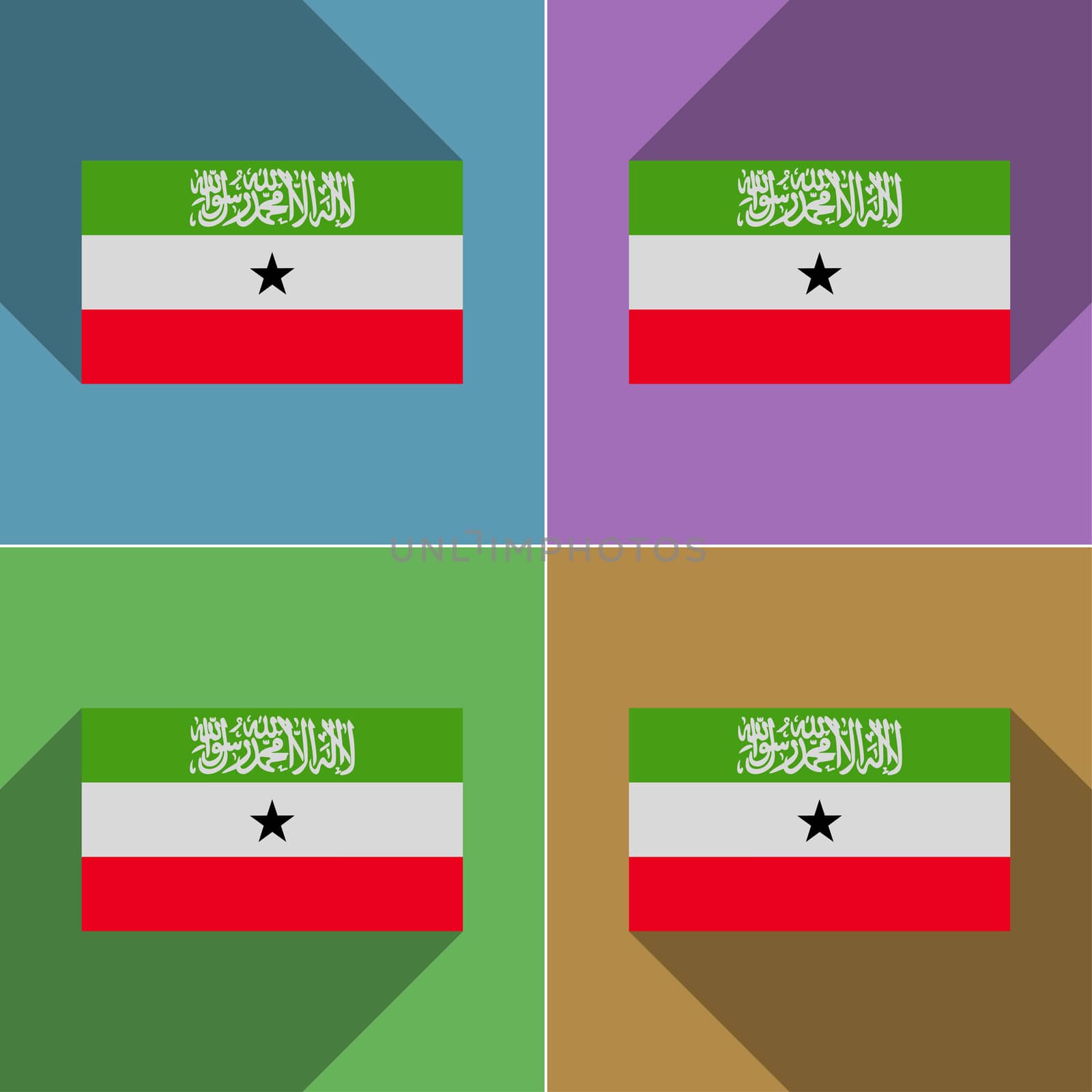 Flags South Africa. Set of colors flat design and long shadows.  by serhii_lohvyniuk