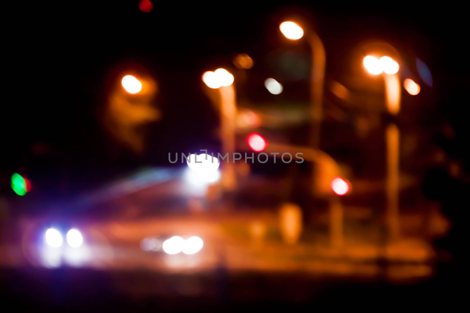 blurred night street  background with boke by Chechotkin