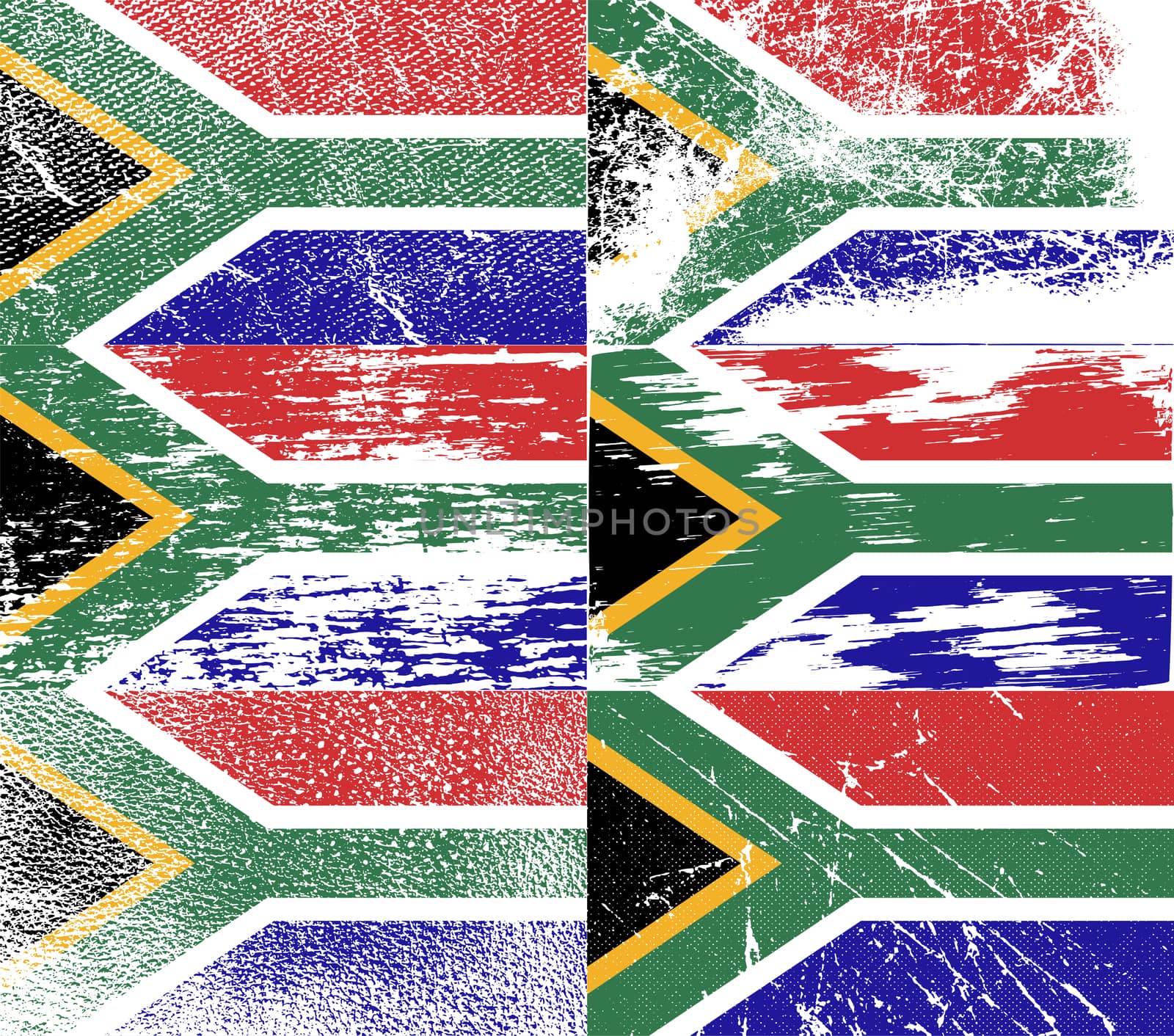 Flag of South Africa with old texture.  illustration
