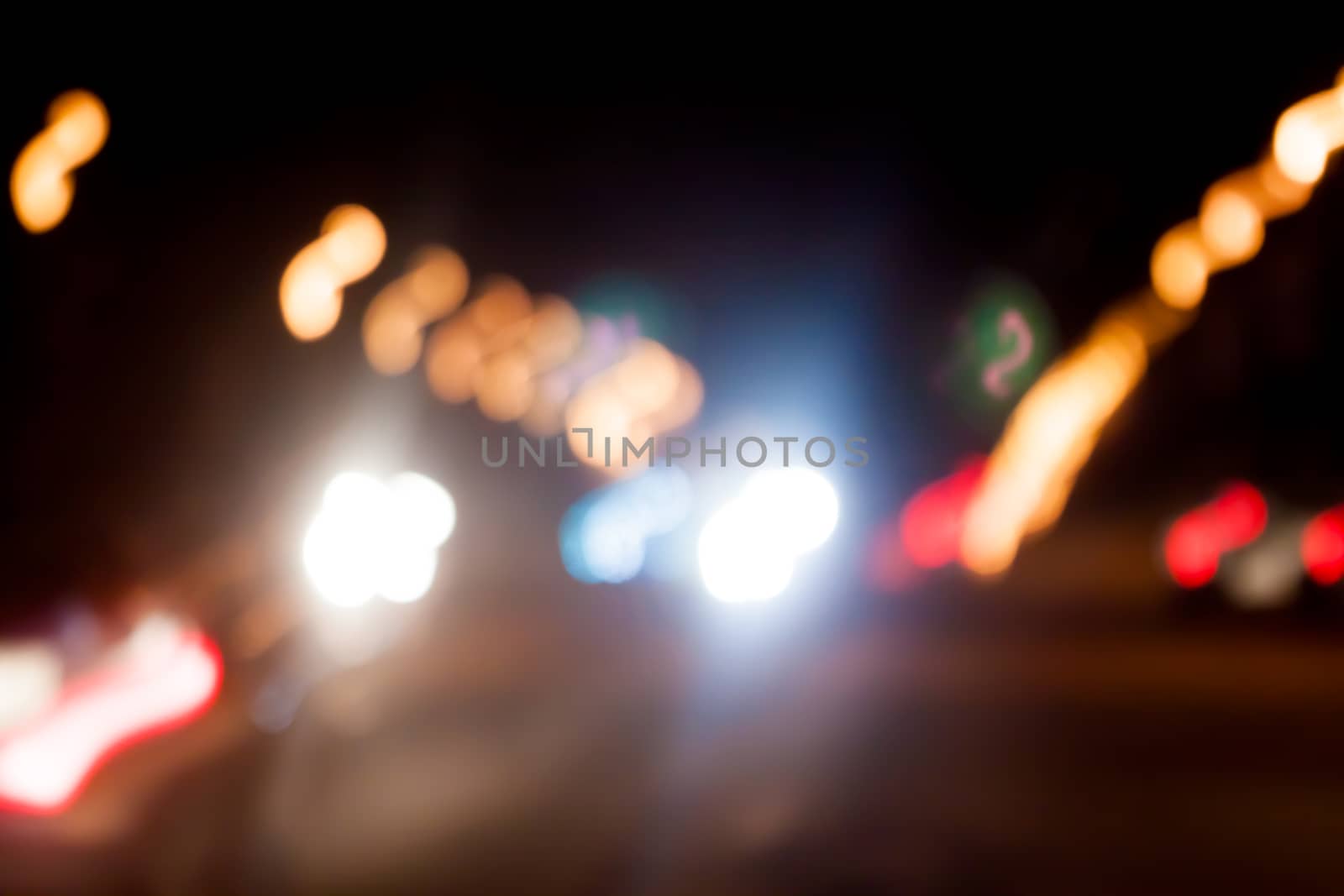 blurred night street  background with boke by Chechotkin