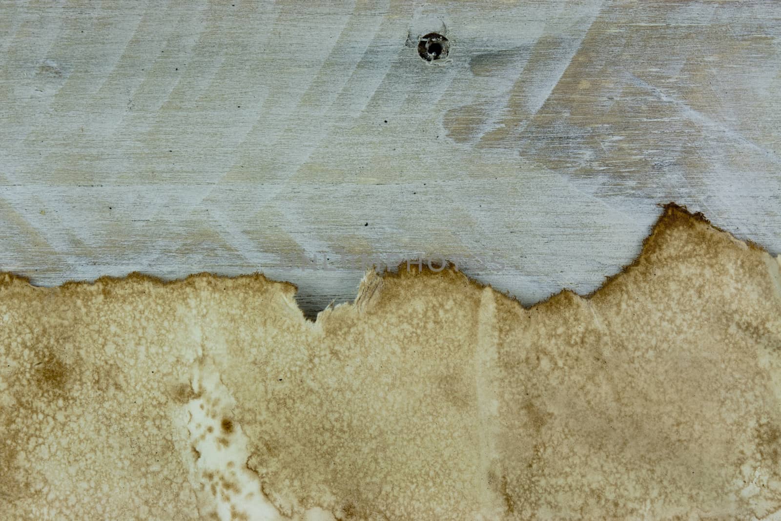 Piece of old paper on wooden planks