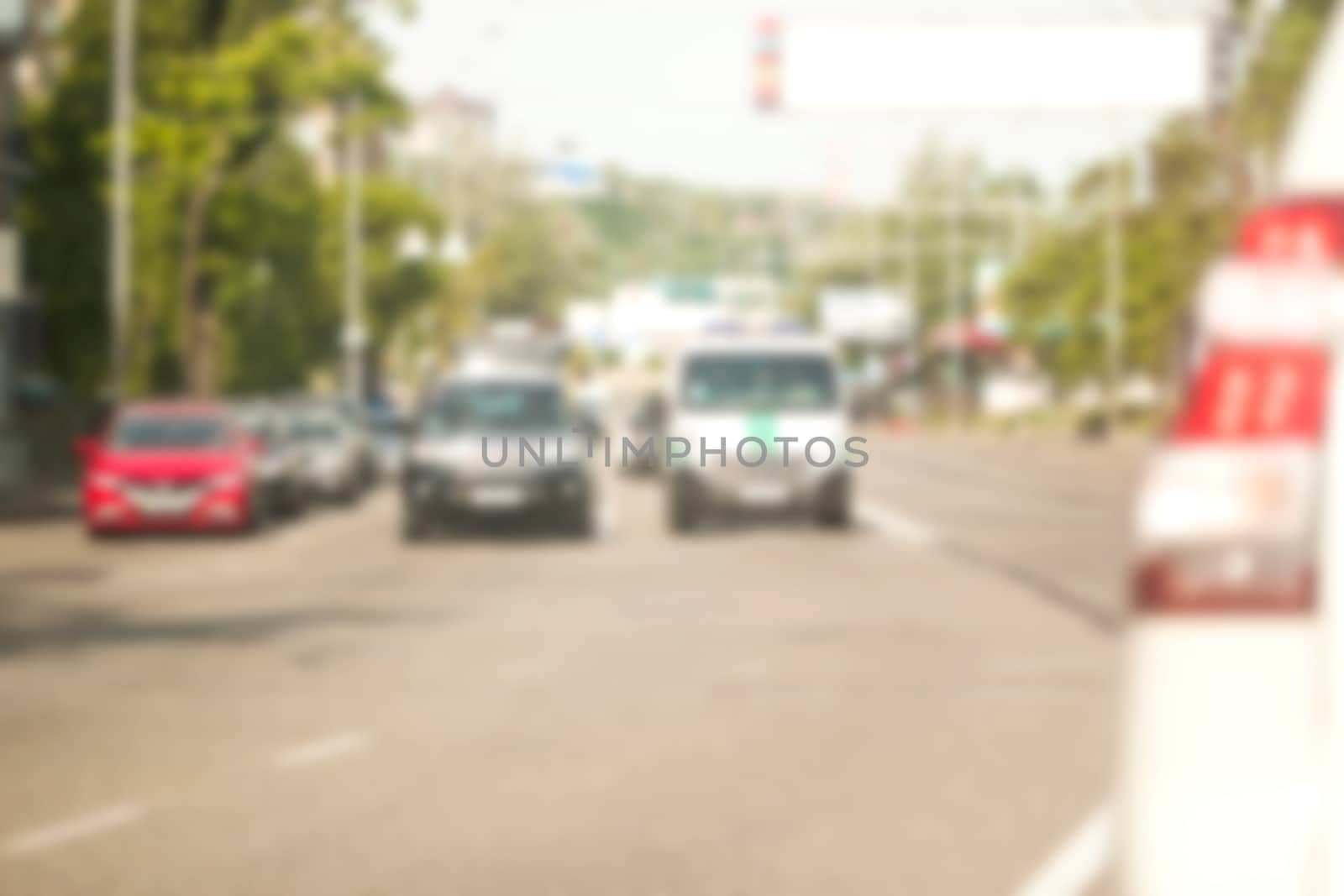 blurred traffic jam can be used as background