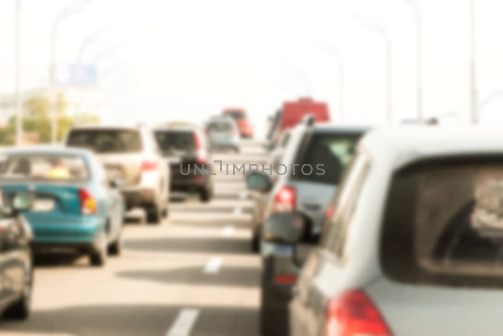 blurred traffic jam by Chechotkin