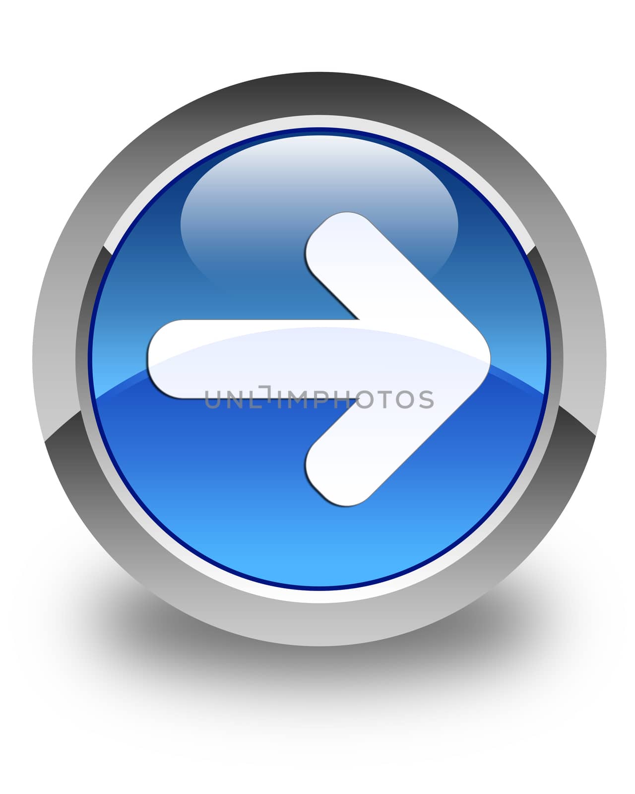 Next arrow icon glossy blue round button