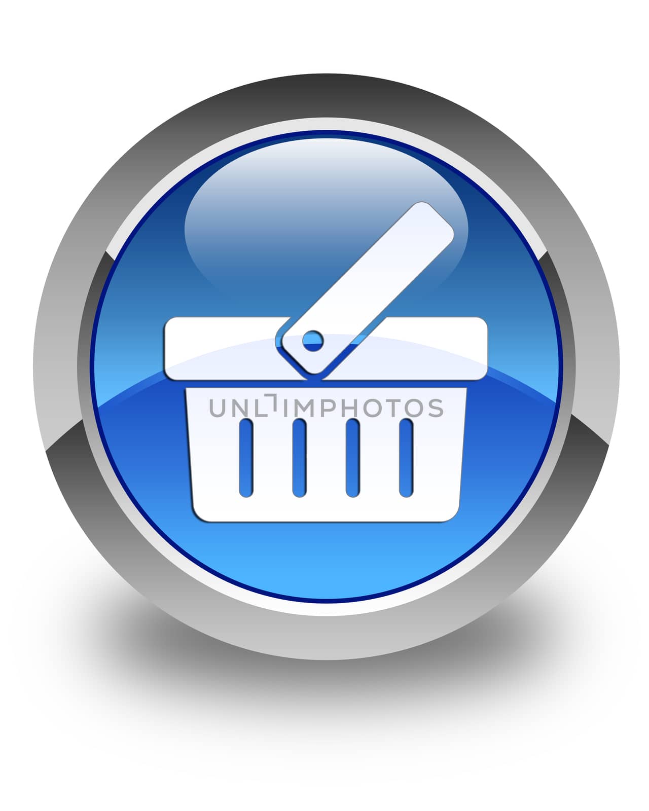 Shopping cart icon glossy blue round button