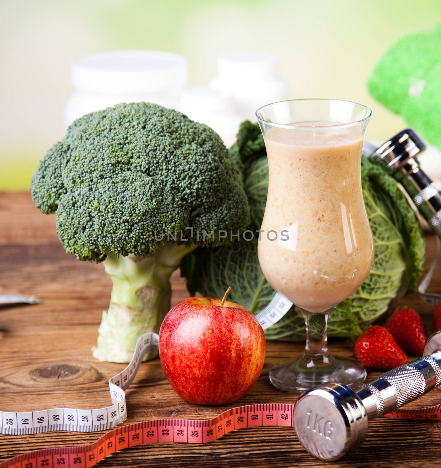 Fitness diet, vitamins, healthy and fresh