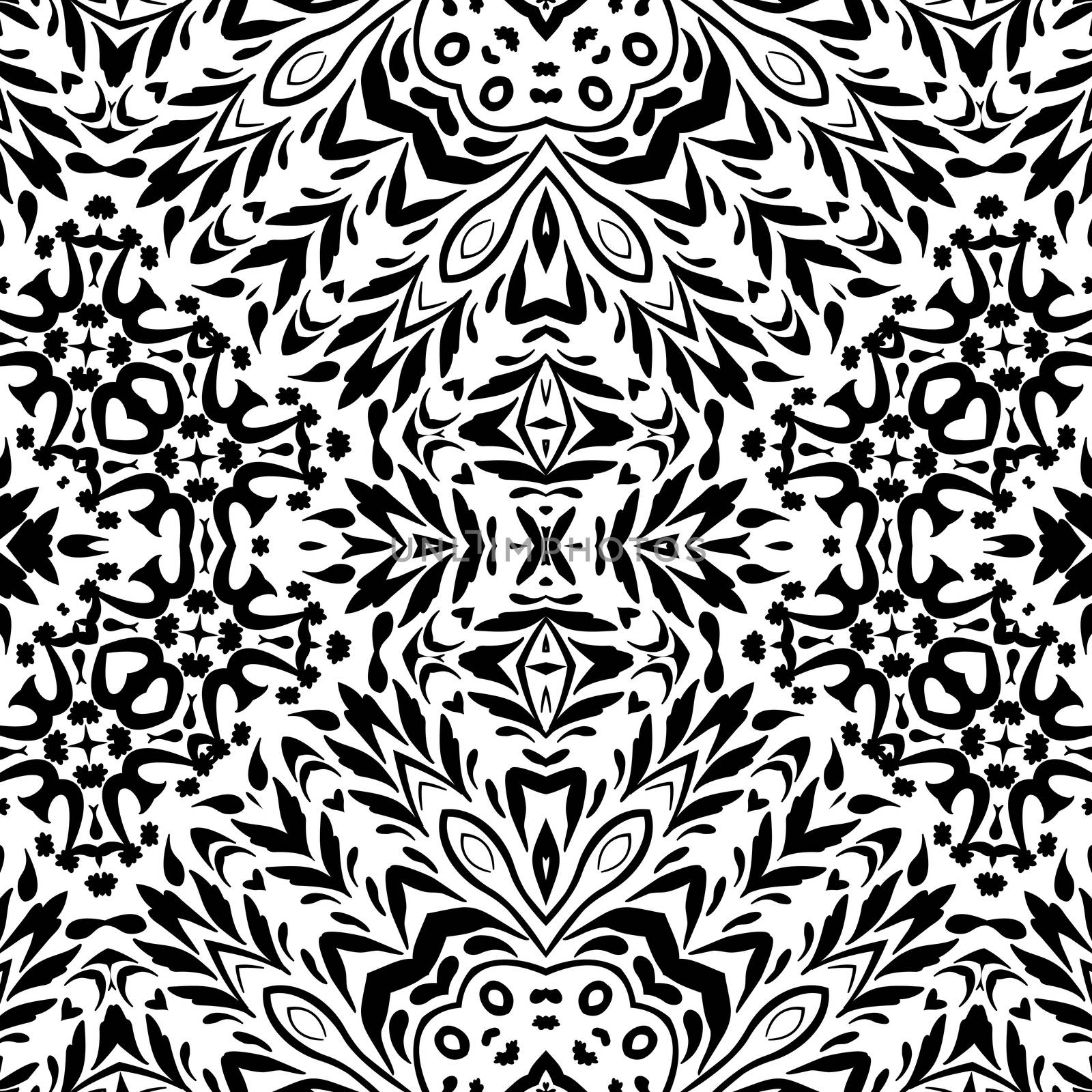 Seamless Outline Floral Pattern by alexcoolok