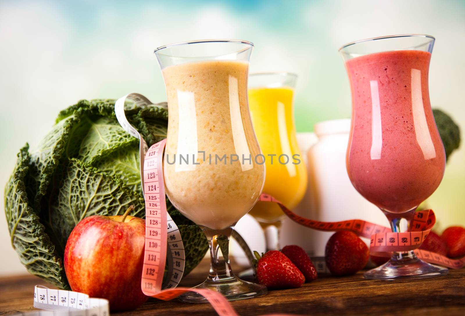 Fitness diet, vitamins, healthy and fresh