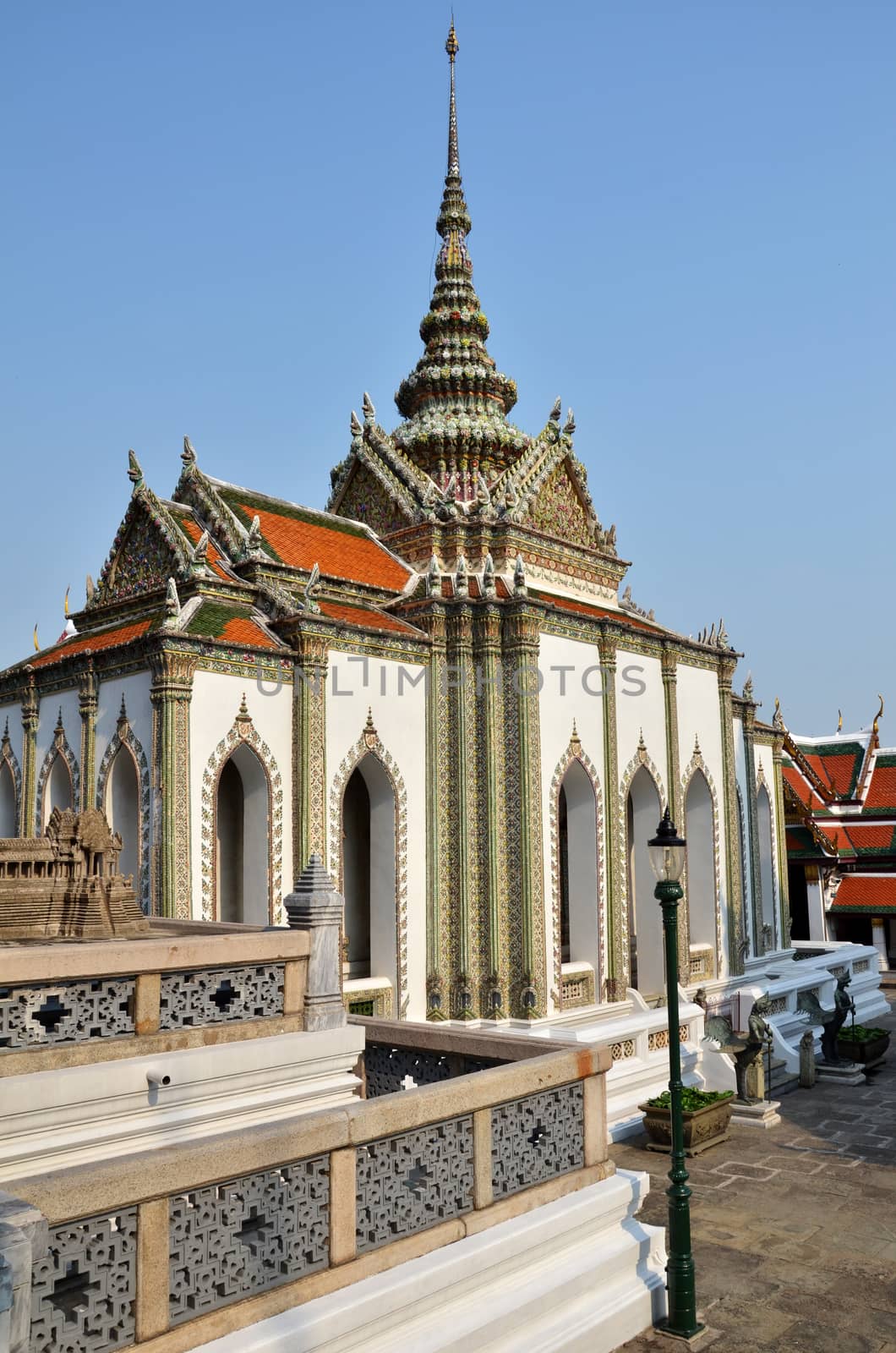 Famous pagoda in Grand Palace, Bangkok, Thailand
