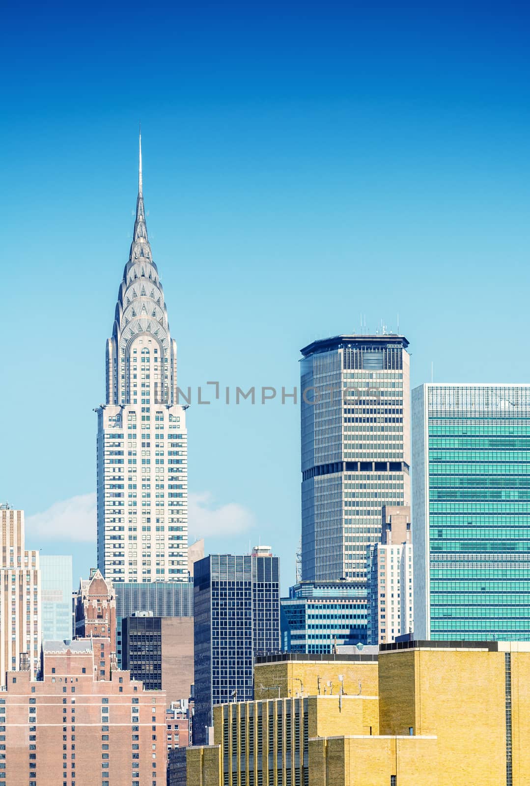 Stunning skyscrapers of New York. Manhattan skyline.