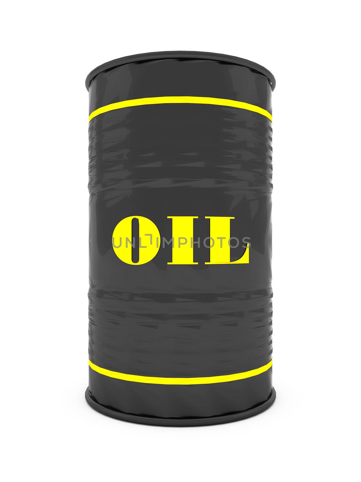 Barrels of oil on a white background isolated