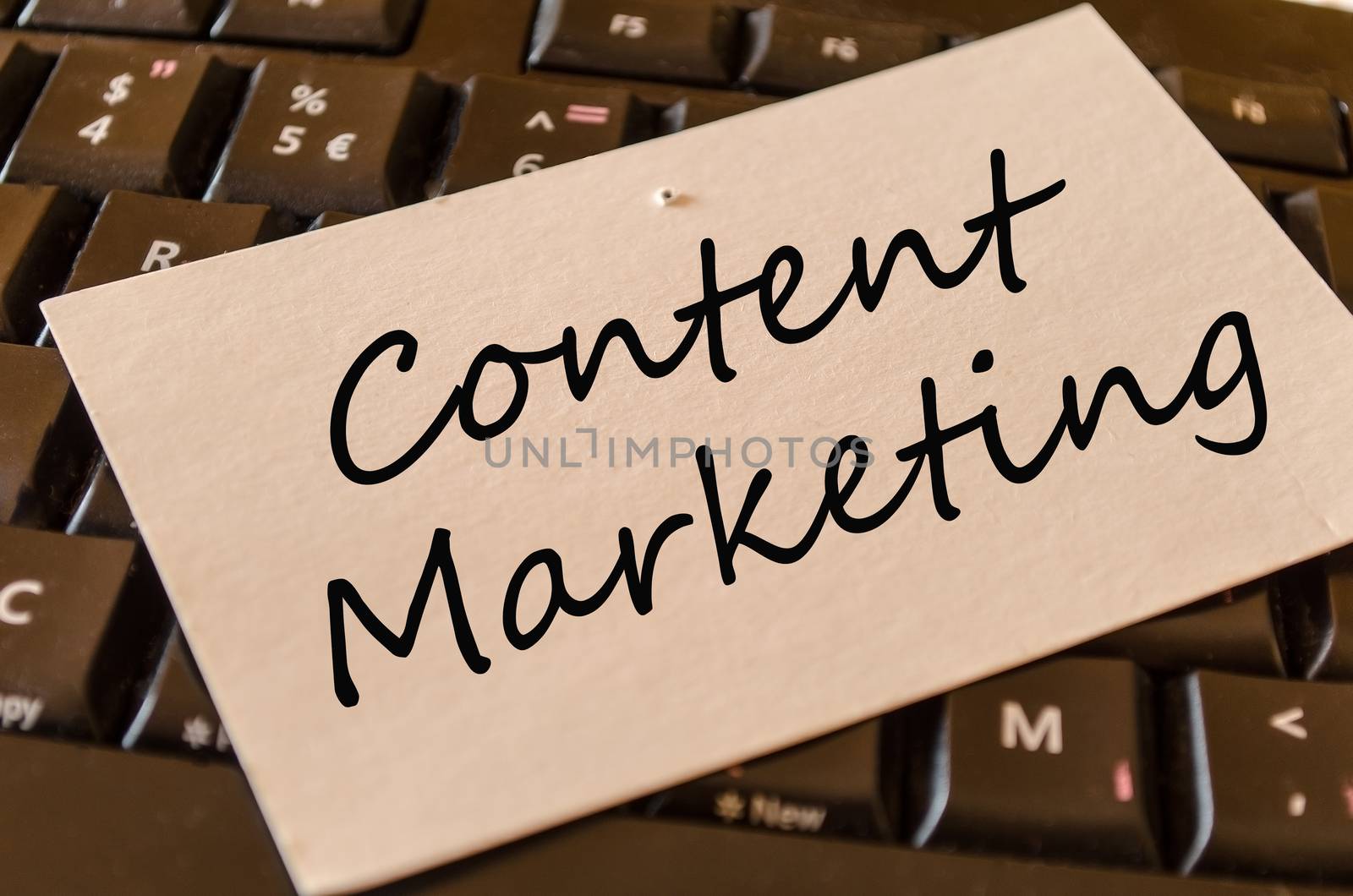 Content Marketing Concept on black keyboard