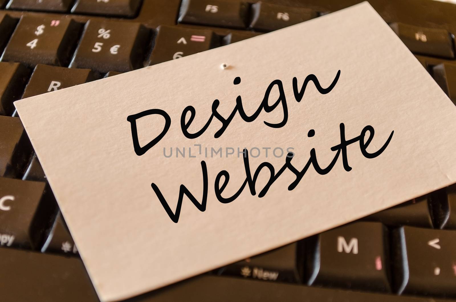 Design website Concept on black keyboard