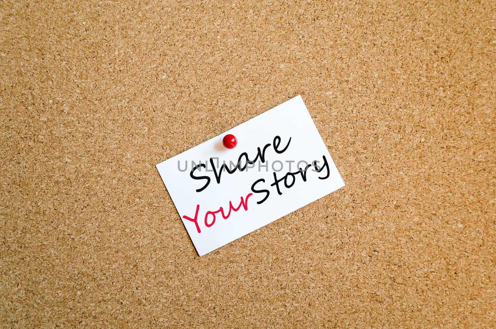 Sticky Note On Cork Board Background Share your story concept