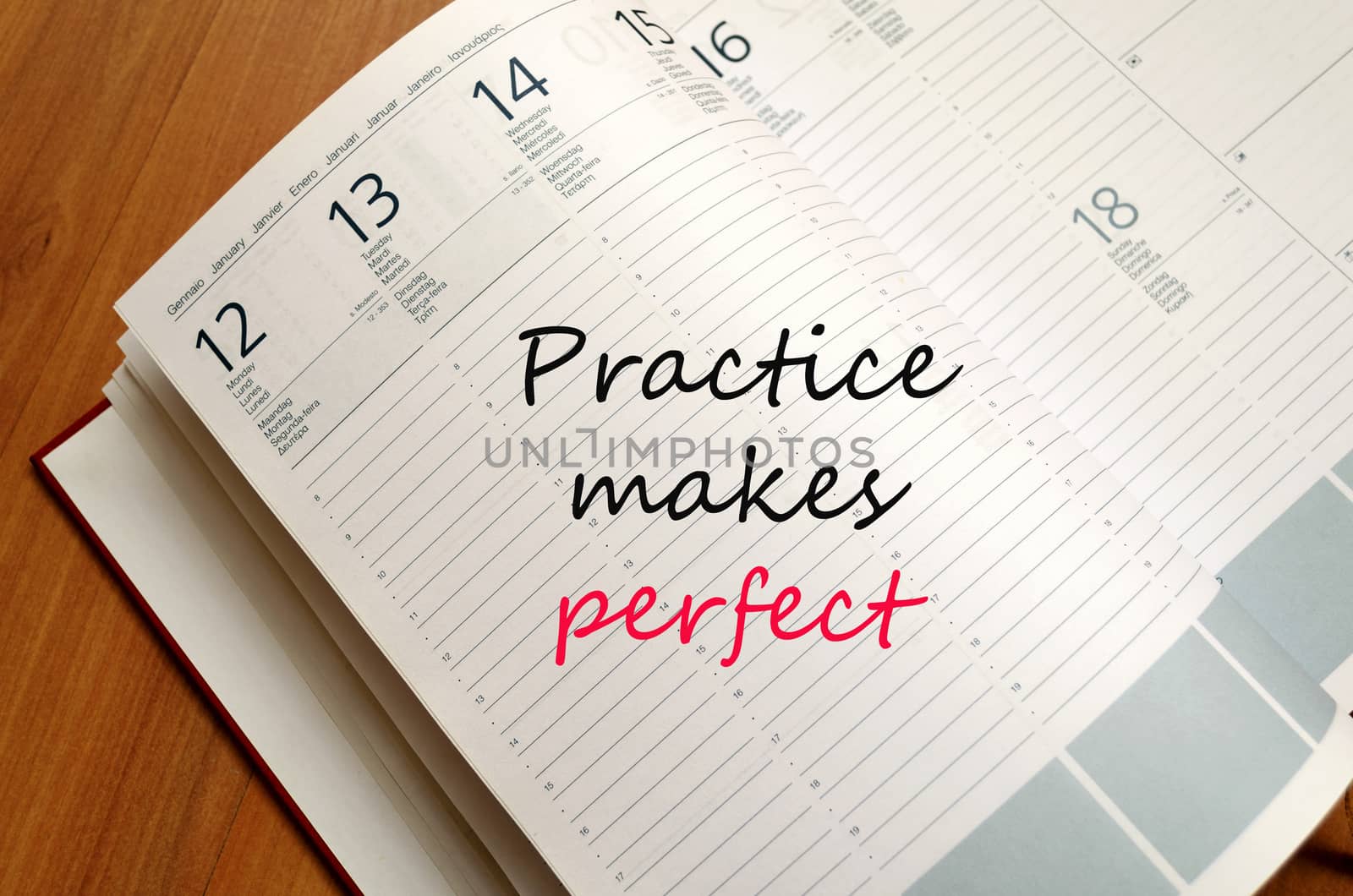 Business Notepad on wooden table Practice Concept Notepad