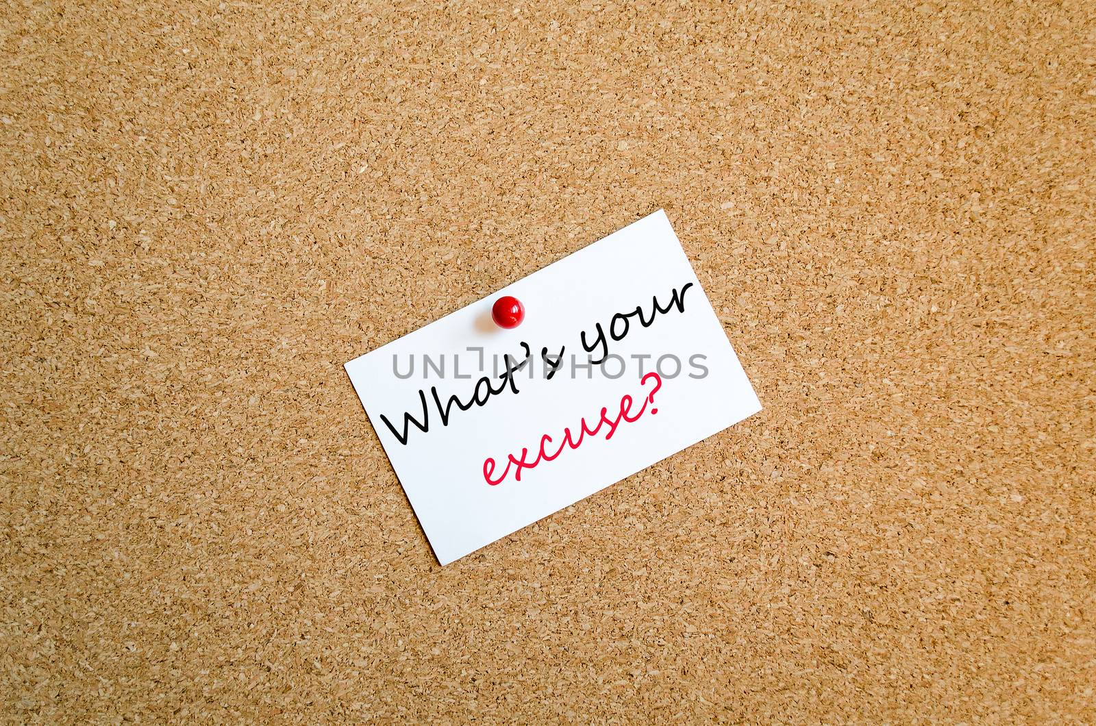Sticky Note On Cork Board Background What's your excuse concept