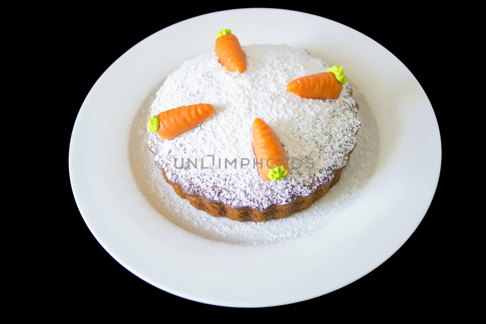 Fresh carrot cake on white plate Carrot cake
