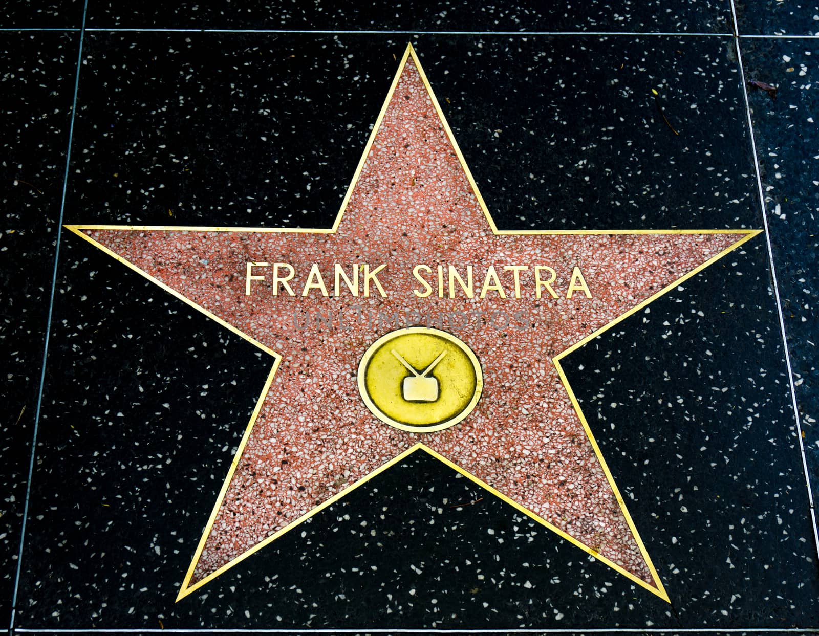 HOLLYWOOD, CA/USA - APRIL 18, 2015: Frank Sinatra star on the Hollywood walk of fame.