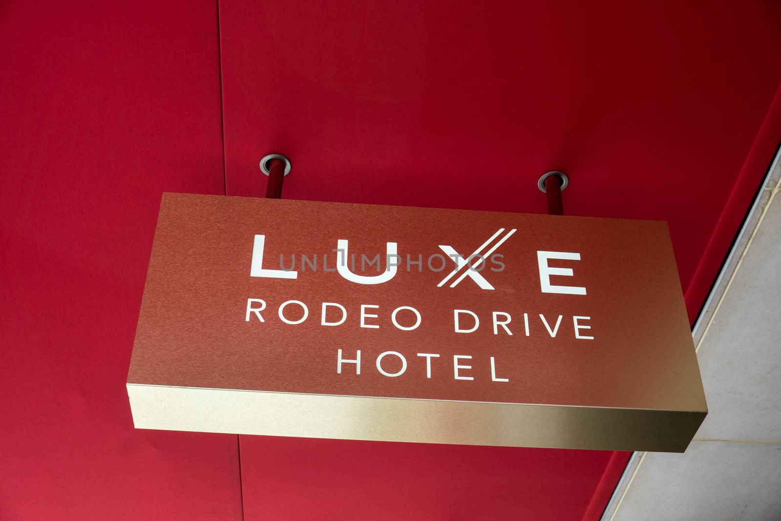 BEVERLY HILLS, CA/USA - MAY 10, 2015: Luxe Rodeo Drive Hotel. It is the only hotel located on Rodeo Drive, the main shopping street in Beverly Hills.