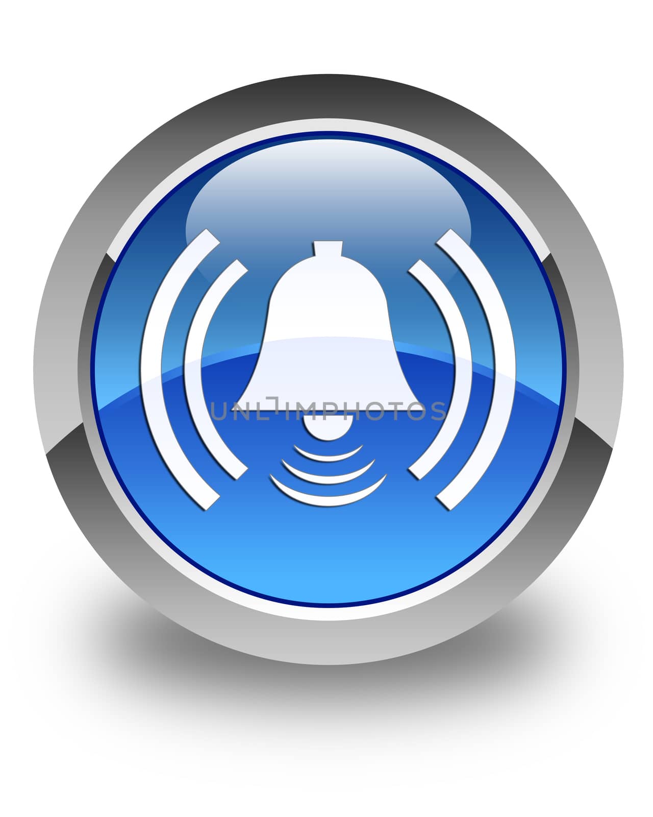 Alarm icon glossy blue round button