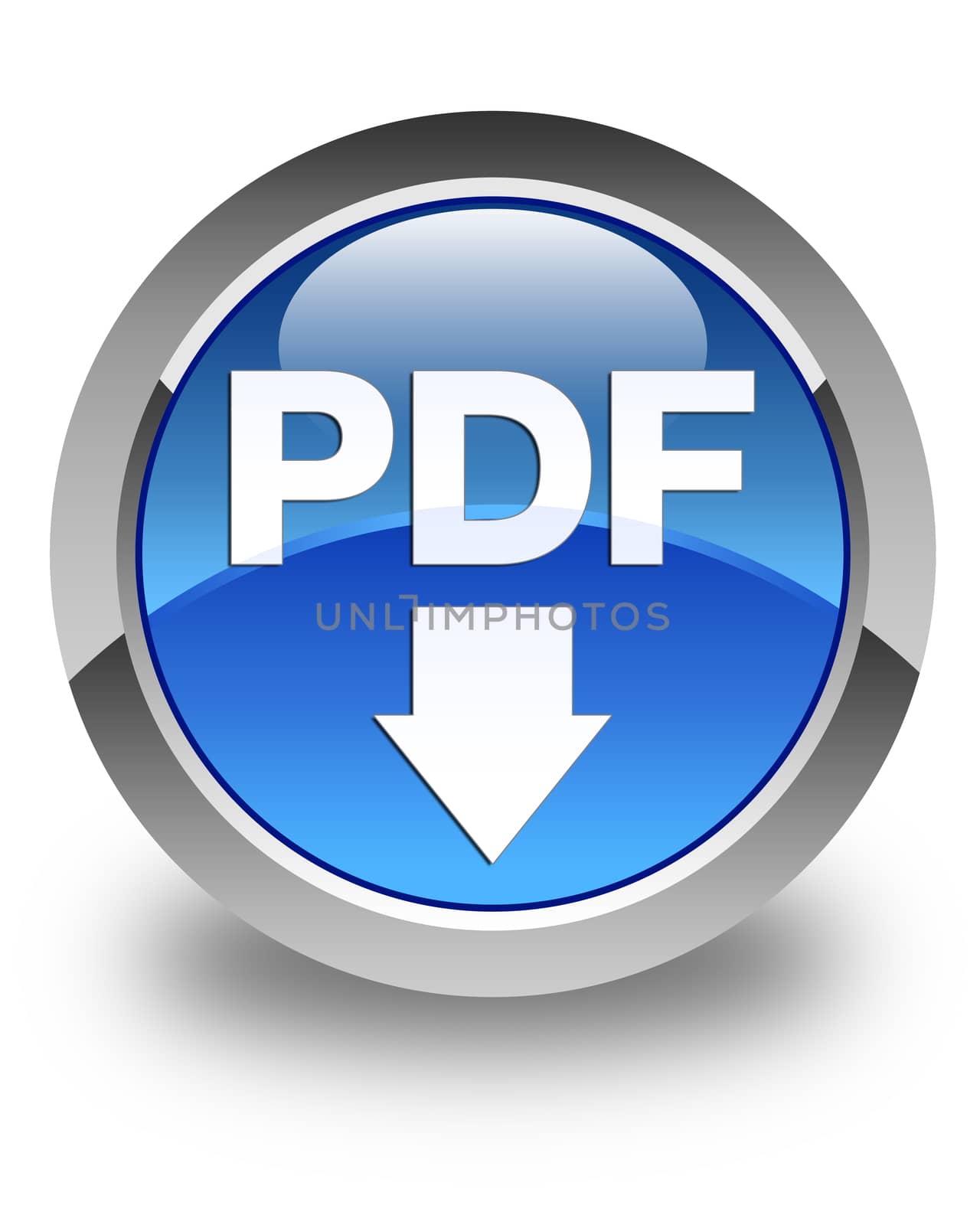 PDF download icon glossy blue round button