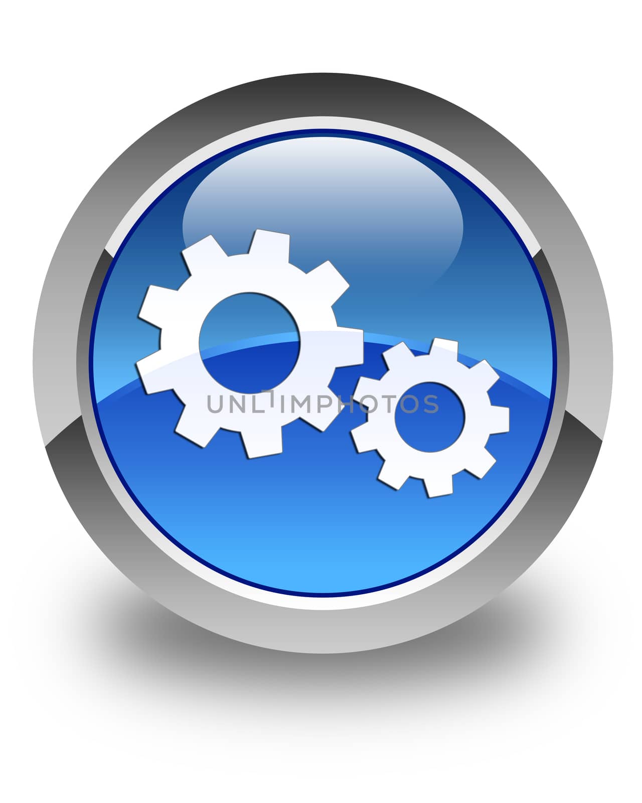 Process icon glossy blue round button by faysalfarhan