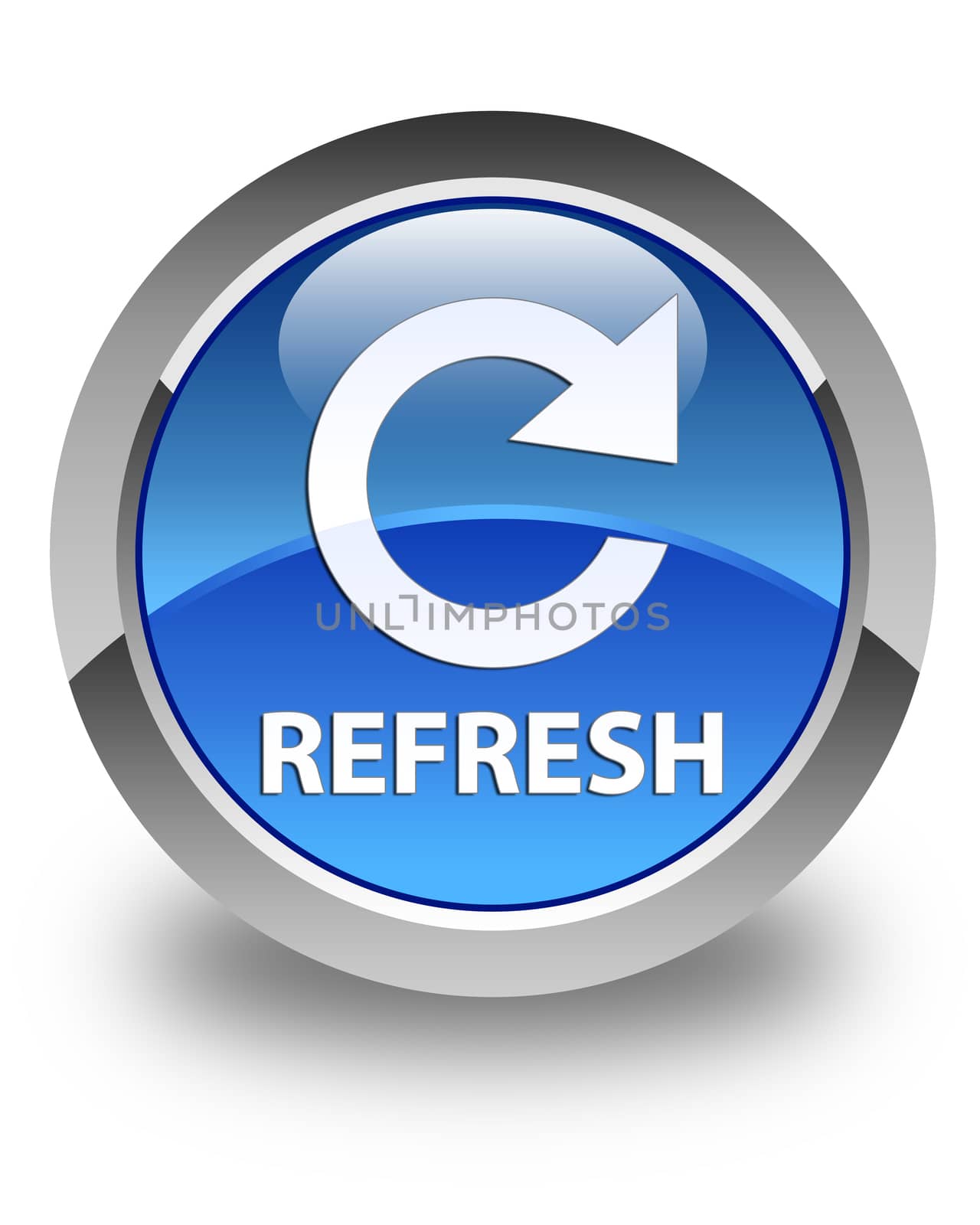 Refresh glossy blue round button