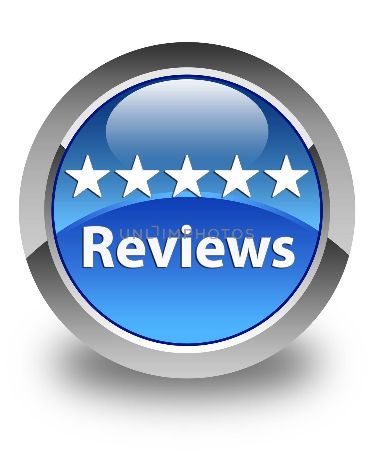 Reviews glossy blue round button