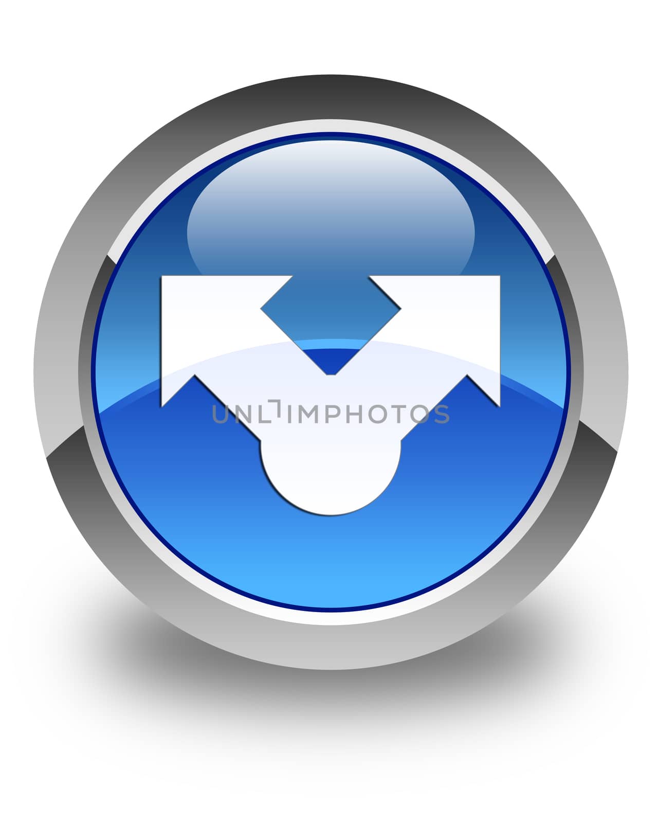 Share icon glossy blue round button