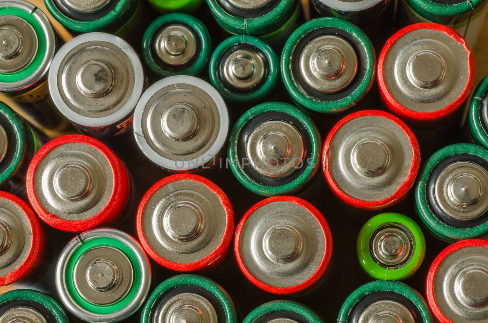 Collection of old batteries