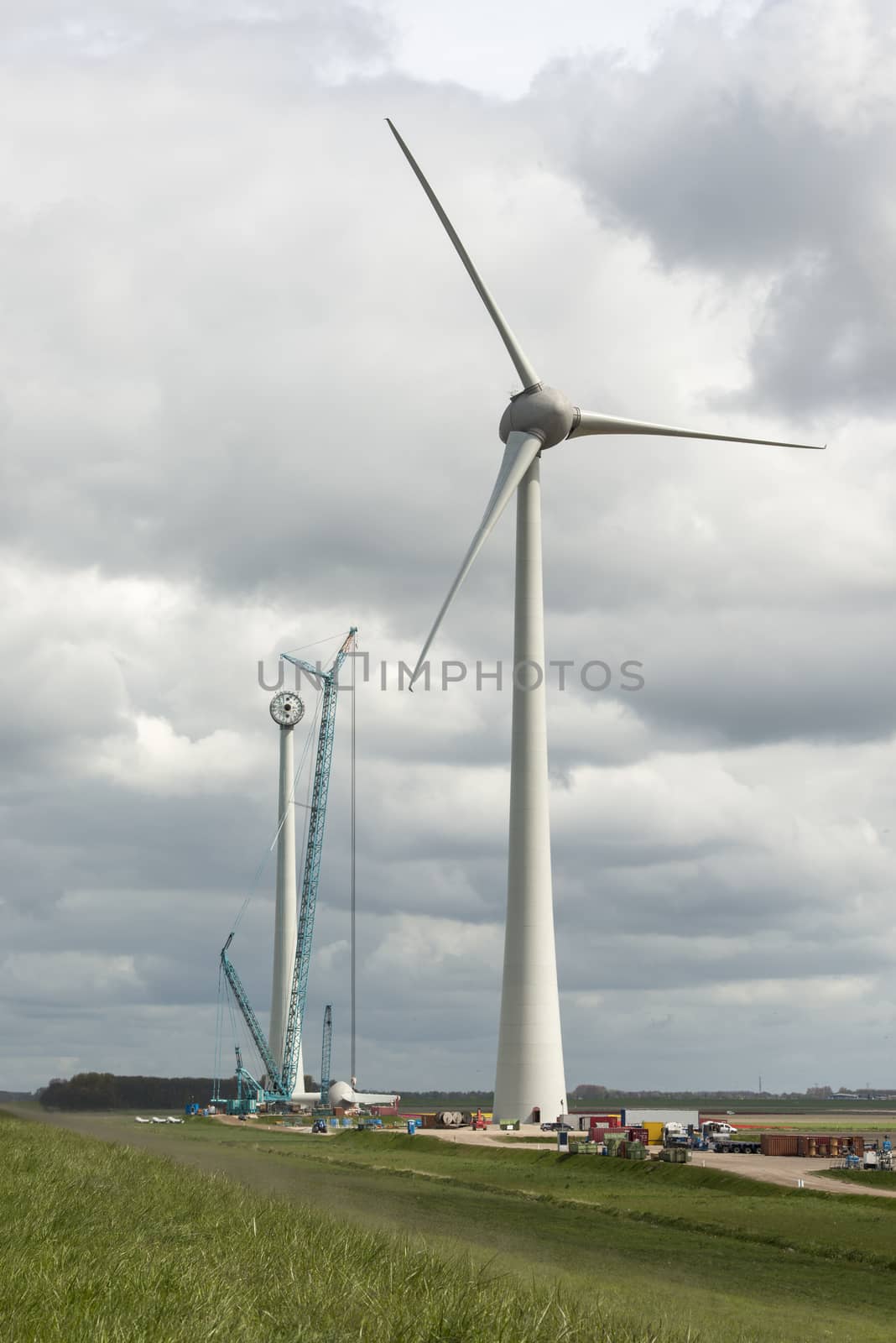 Construction of a modern windmill in the Netherlands by Tofotografie