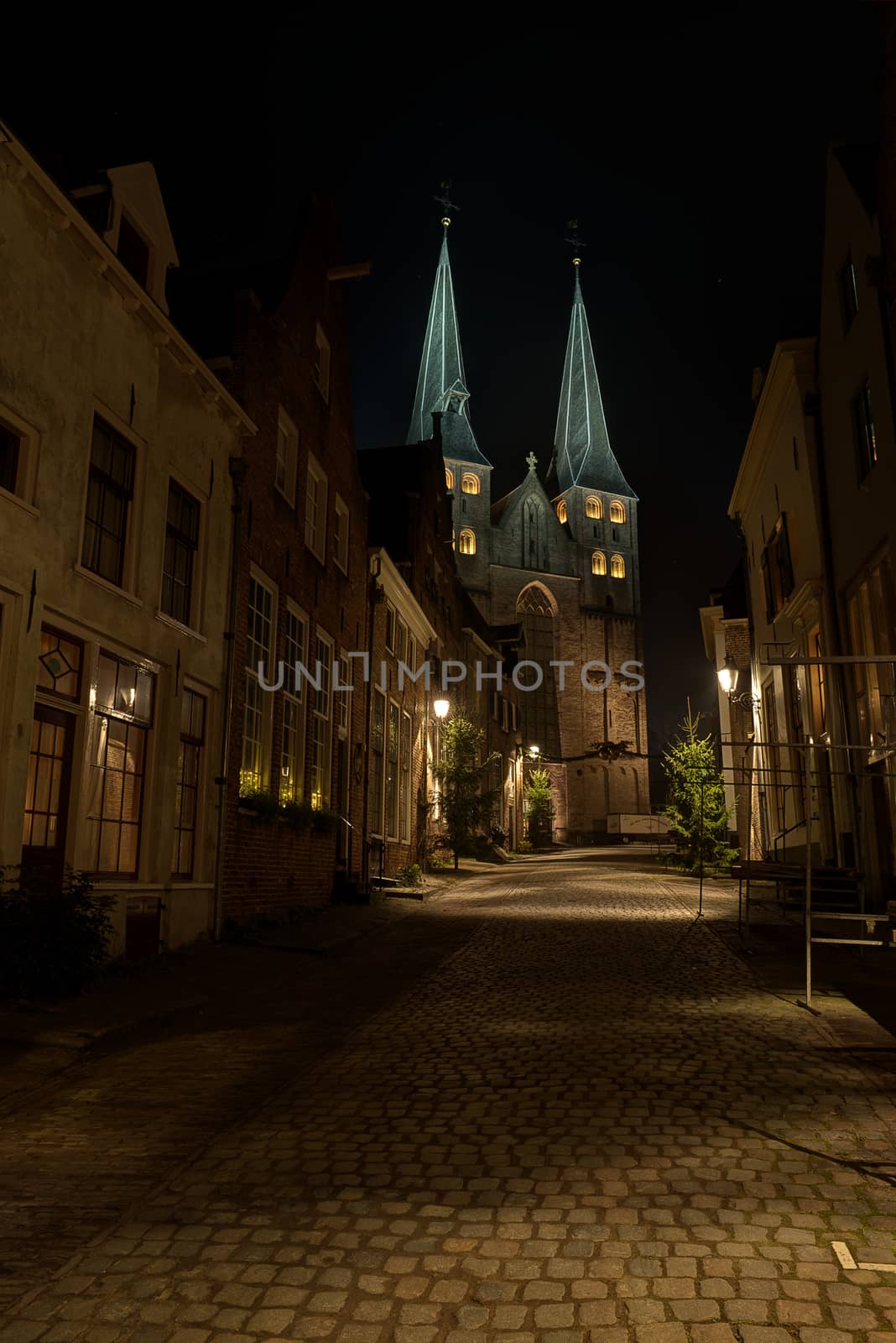 Illuminated church in the center of the Netherlands by Tofotografie