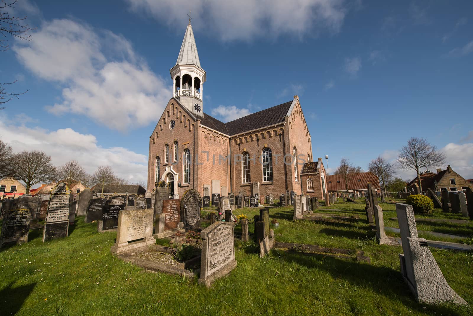 Authentic church in the centre of Midsland on the island of Terschelling in the Netherlands