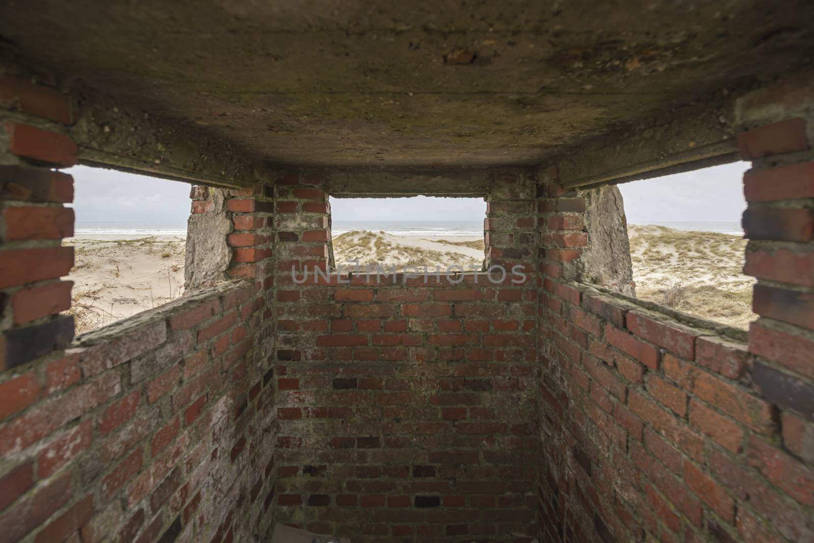 Old German bunker on the island Terschelling in the Netherlands