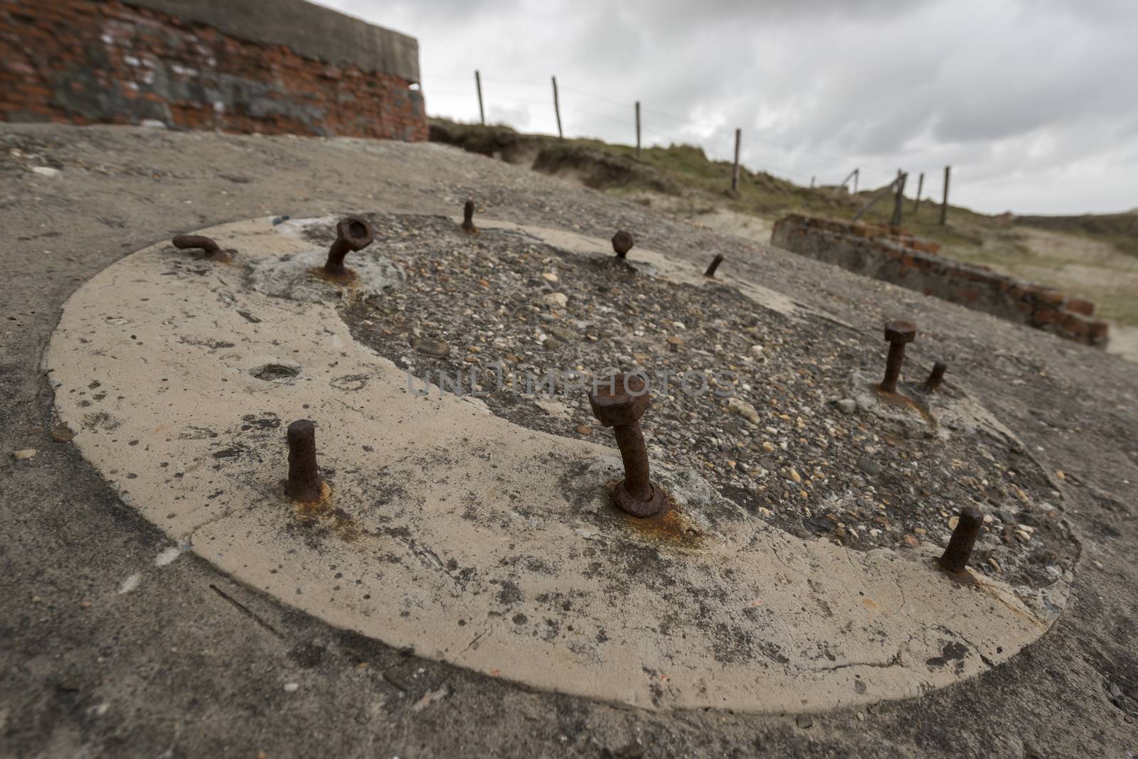 Old German bunker on the island Terschelling in the Netherlands