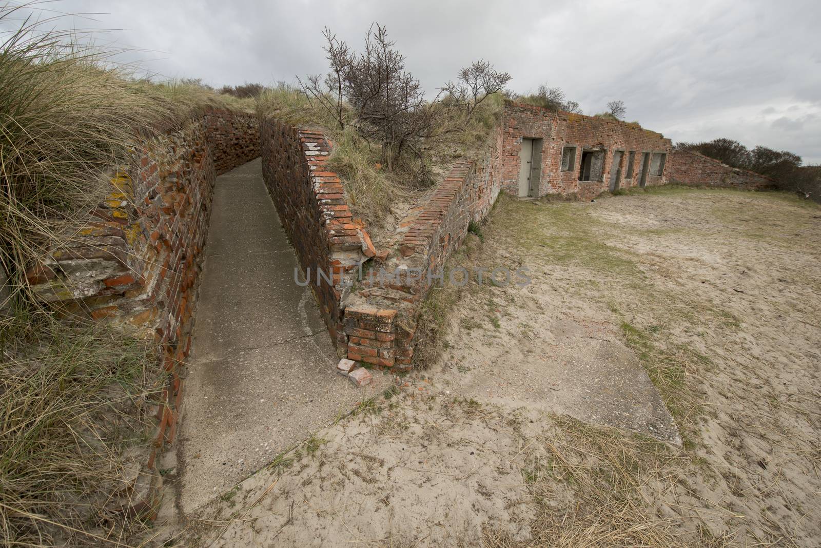 Old German bunker on the island Terschelling in the Netherlands