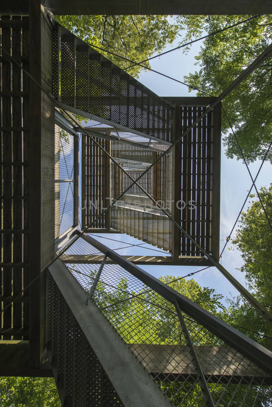 Lookout Tower in a Drents forest near Exloo in the North of the Netherlands