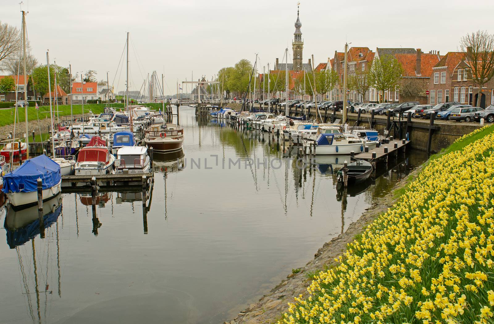 The Marina of Veere in Zeeland in Netherlands