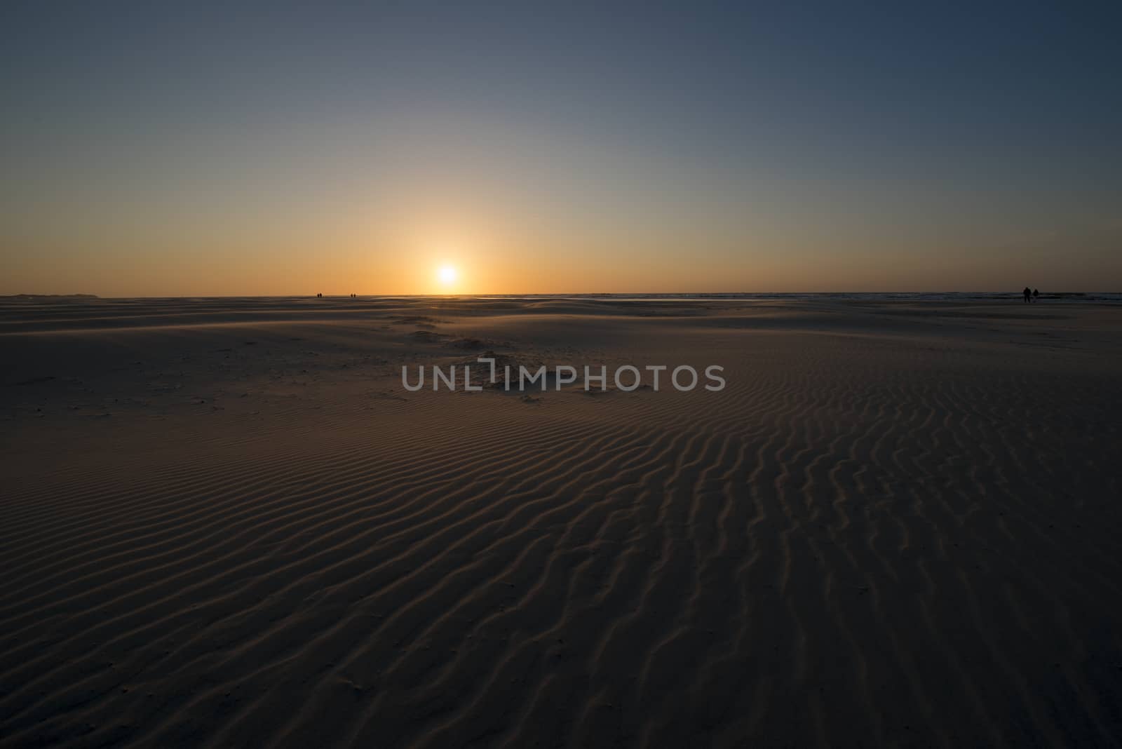 Sunset on the North Sea Beach of the island Terschelling in the Netherlands by Tofotografie