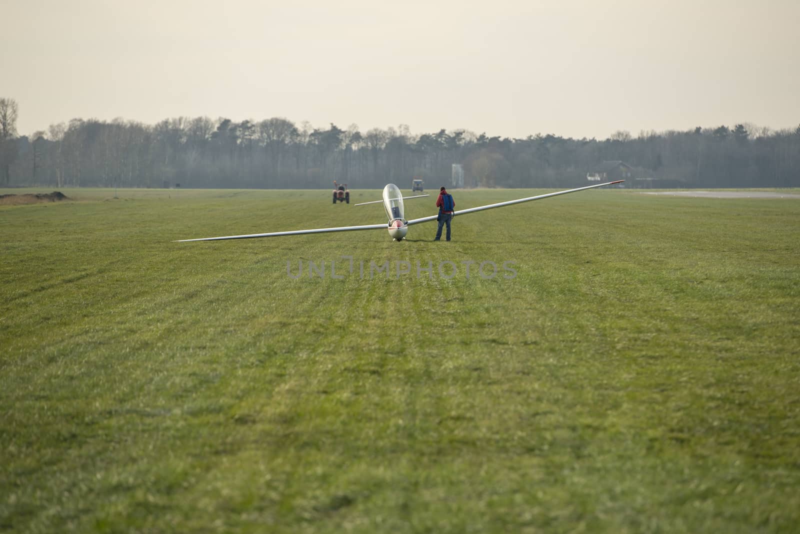 Glider on an airfield near the German-Dutch border by Tofotografie