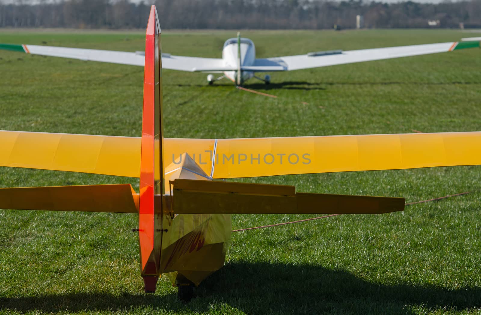 Glider on an airfield near the German-Dutch border by Tofotografie