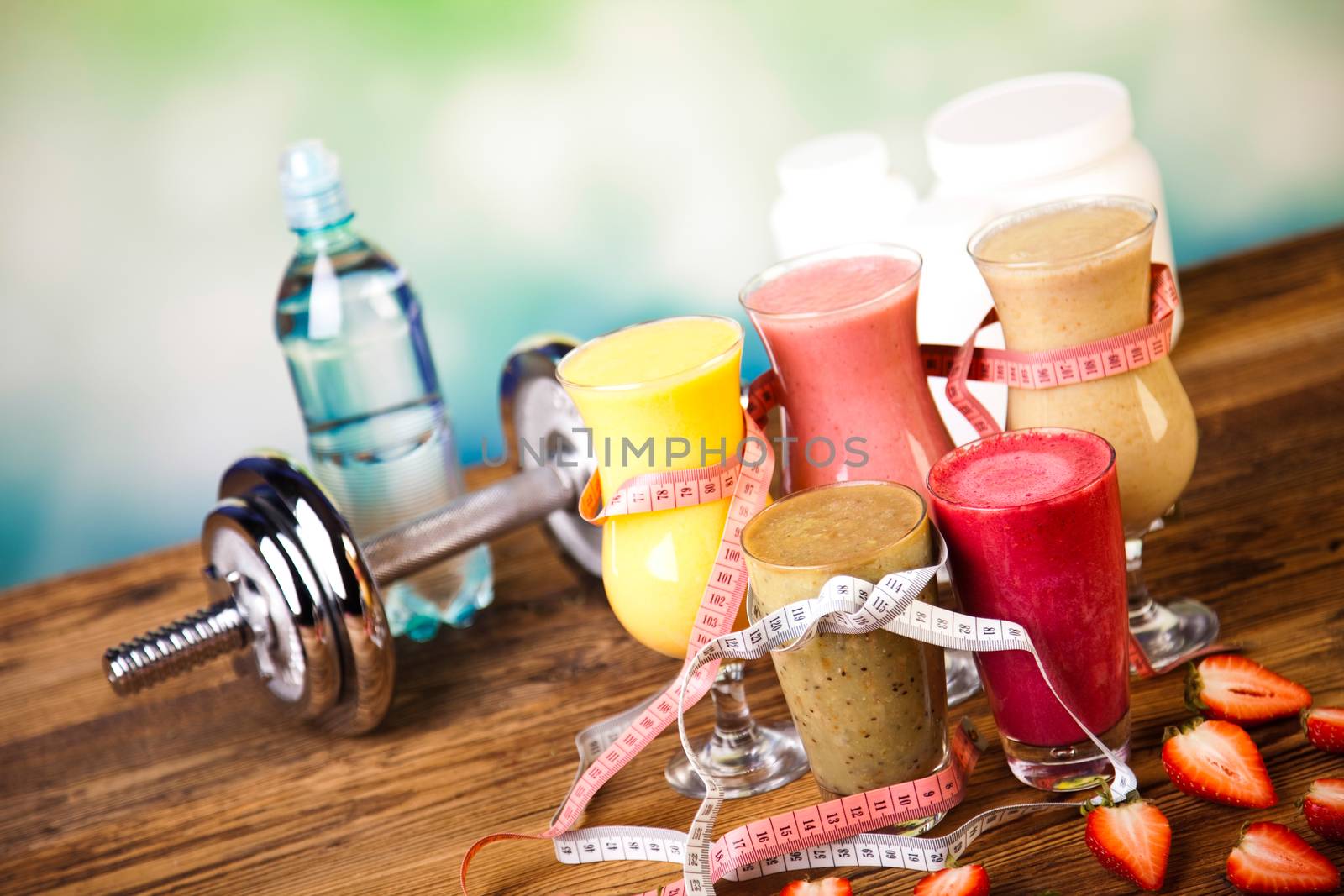Dumbbell, healthy and fresh concept