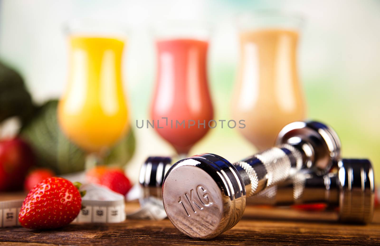 Healthy diet, protein shakes, sport and fitness