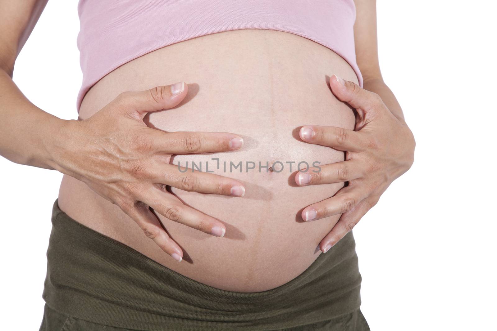 hands on tummy pregnant by quintanilla